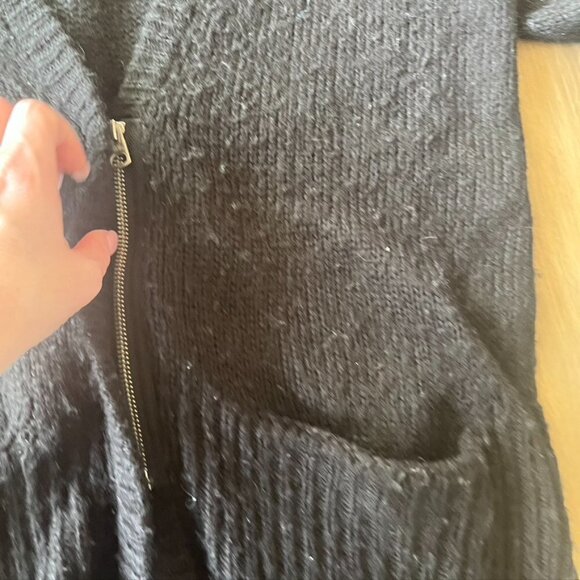 Cheap Monday Hook chunky knit zip Front Cardigan Black small oversized - Picture 11 of 13